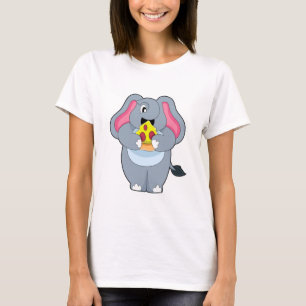 T-shirt Eléphant à la pizza