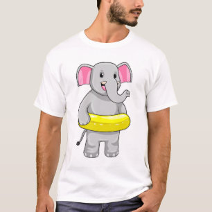 T-shirt Eléphant à nager avec Lifebuoy