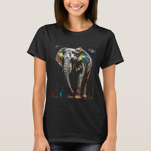 T-shirt Elephant Animal Zoo Elephant (Devant)