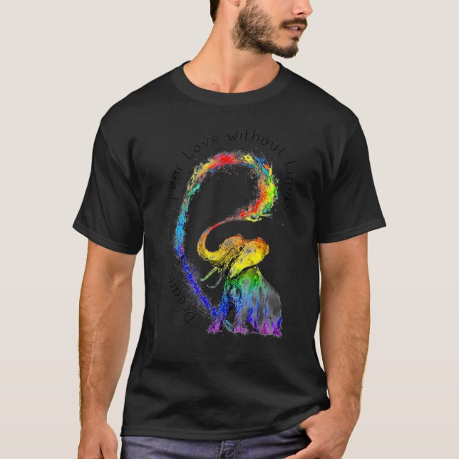 T-shirt Elephant Arc-En-Ciel Lgbtq Gay pride De Sensibilis (Devant)