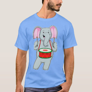 T-shirt Elephant at Music with Drum
