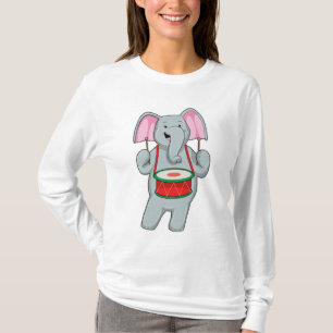 T-shirt Elephant at Music with Drum