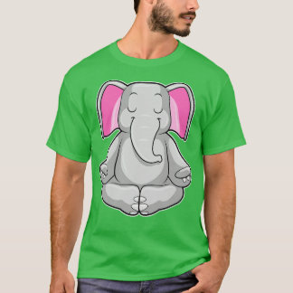 T-shirt Elephant at Yoga in Crosslegged