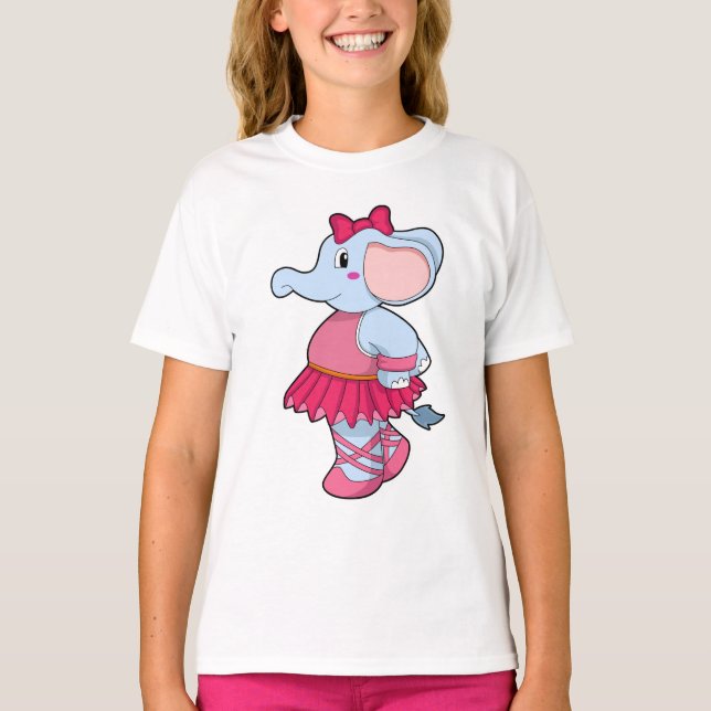 T-shirt Eléphant au Ballet avec jupe (Devant)