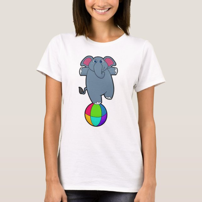 T-shirt Elephant au cirque avec boule de cirque (Devant)