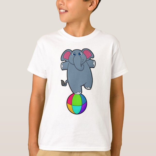 T-shirt Elephant au cirque avec boule de cirque (Devant)