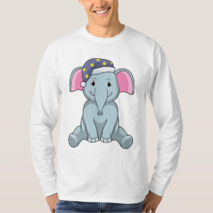 T-shirt Eléphant au coucher avec casquette de nuit
