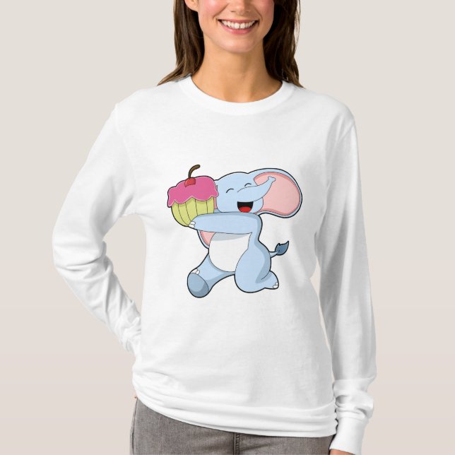 T-shirt Eléphant au gâteau (Devant)