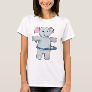T-shirt Eléphant au sport avec pneus Fitness