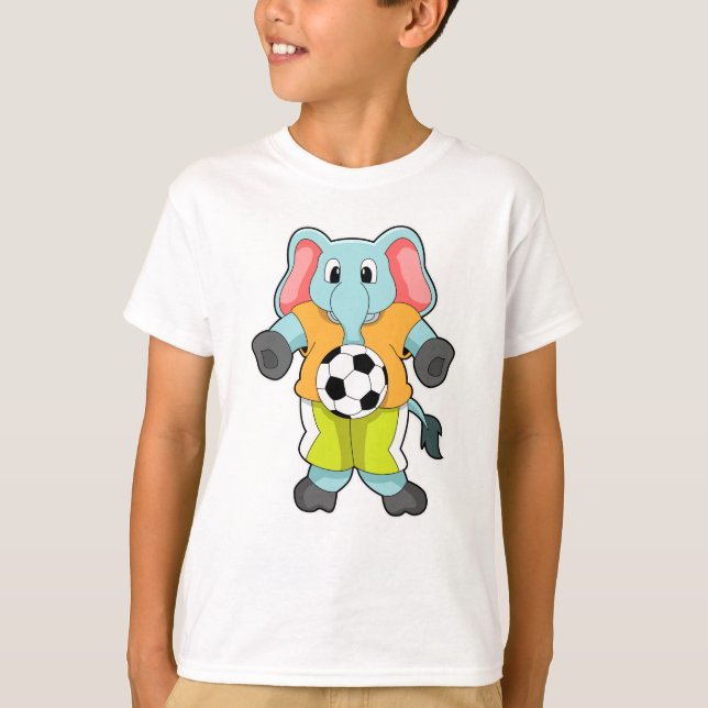T-shirt Eléphant au sport de football (Devant)