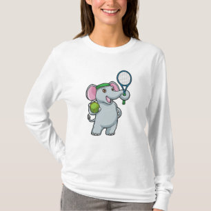T-shirt Elephant au Tennis avec raquette de tennis