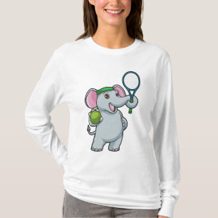 T-shirt Elephant au Tennis avec raquette de tennis