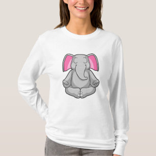 T-shirt Eléphant au yoga en jambe