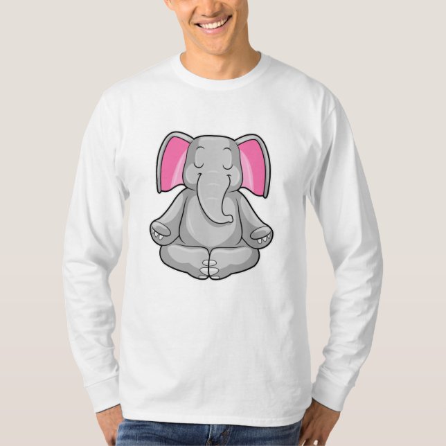T-shirt Eléphant au yoga en jambe (Devant)