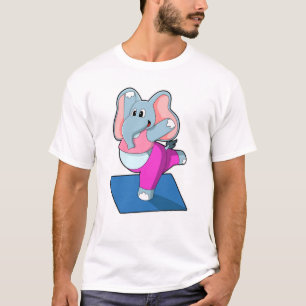 T-shirt Eléphant au Yoga Exercices d'étirement à debout