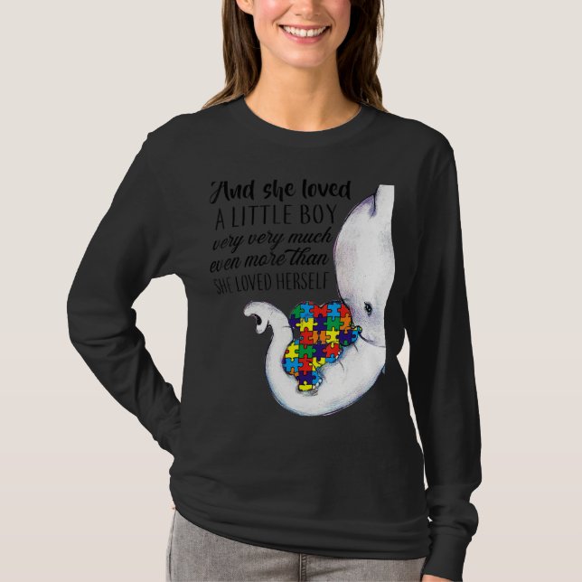 T-shirt Elephant Autisme Maman Et Elle S'Aime Garçons Aut (Devant)