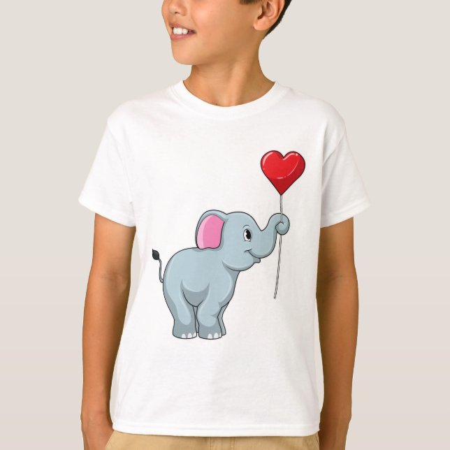 T-shirt Eléphant avec ballon cardiaque (Devant)