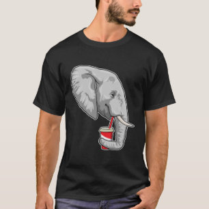 T-shirt Eléphant avec boisson
