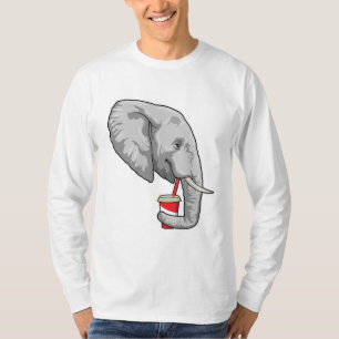 T-shirt Eléphant avec boisson