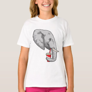 T-shirt Eléphant avec boisson