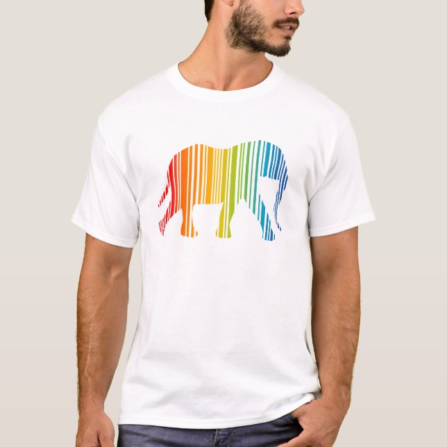 T-shirt Eléphant avec code barre de couleur (Devant)