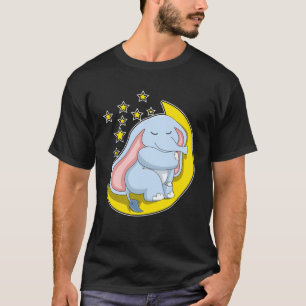T-shirt Eléphant avec lune et étoiles
