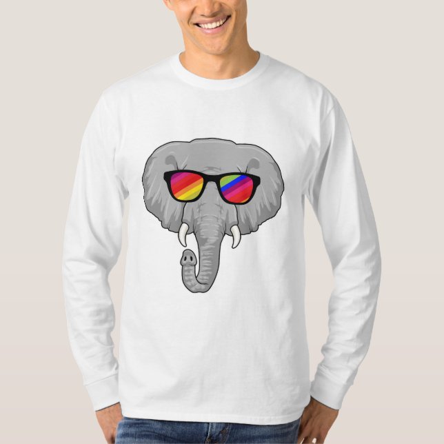 T-shirt Eléphant avec lunettes de soleil (Devant)
