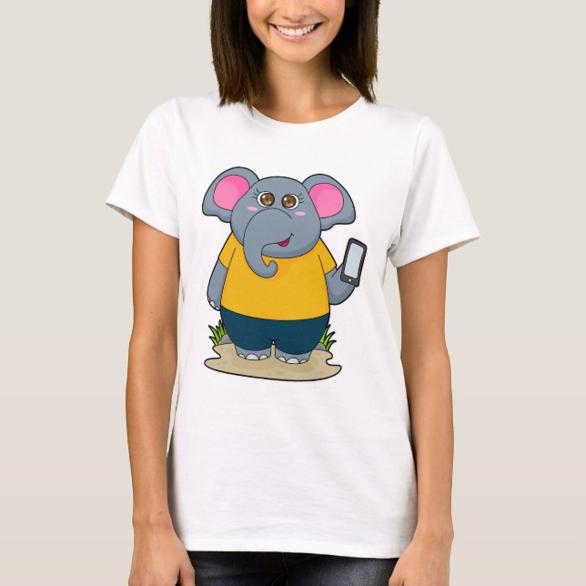 T-shirt Eléphant avec mobile (Devant)
