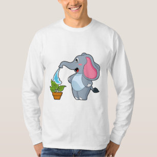 T-shirt Eléphant avec Plante
