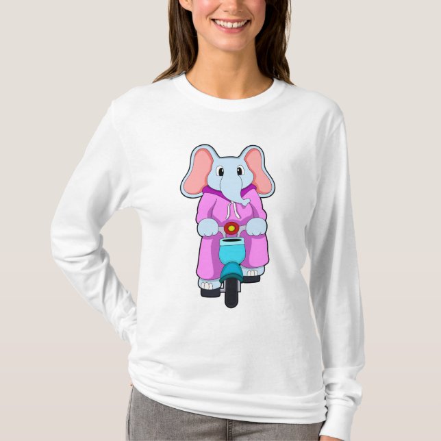 T-shirt Eléphant avec vélo (Devant)