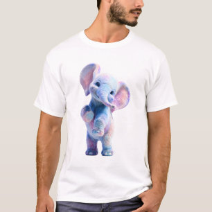 T-shirt Éléphant Bébé Mignon Iridescent Pastel pour Hommes
