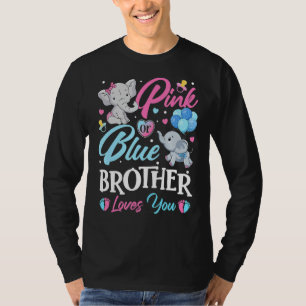 T-shirt Elephant bleu rose frère vous aime Grossesse Rev