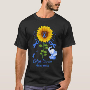 T-shirt Eléphant Bleu Ruban Colon Sensibilisation au cance