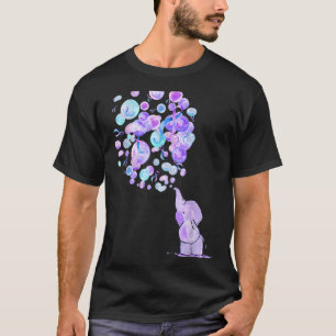 T-shirt Eléphant bleu violet Ballons Rheumatoid Arthrite