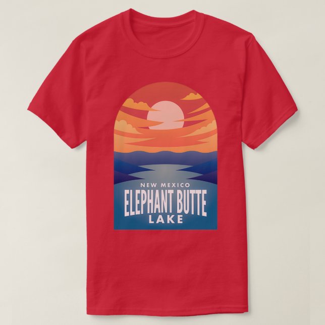 T-shirt Elephant Butte Lake NM Retro Sunset (Design devant)