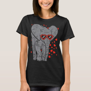 T-shirt Éléphant Cœur Gles Mignon Saint-Valentin Animal Am