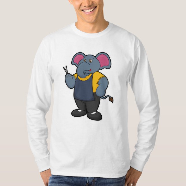 T-shirt Elephant coiffeur avec ciseaux (Devant)