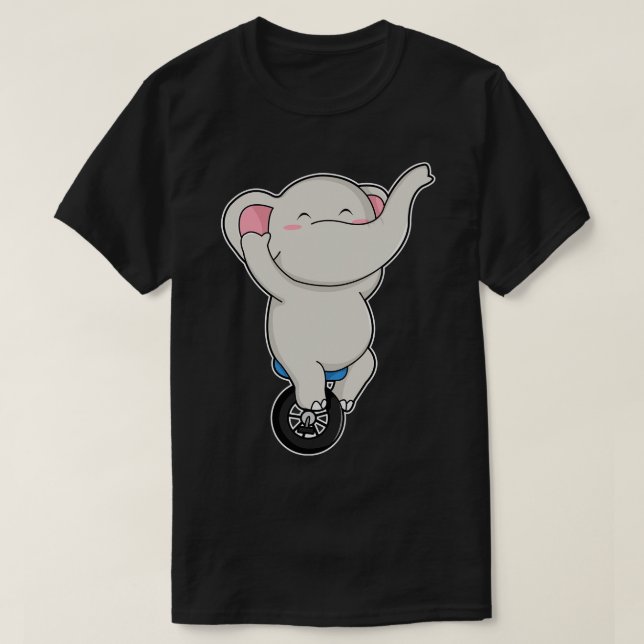 T-shirt Eléphant comme artiste au cirque avec pneus (Design devant)