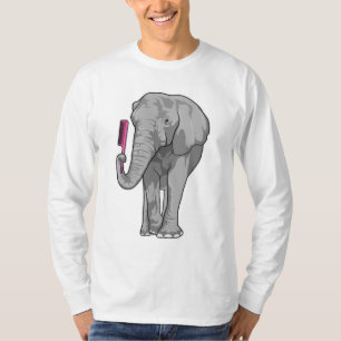 T-shirt Elephant comme coiffeur avec peigne