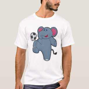 T-shirt Elephant comme joueur de football avec balle de fo
