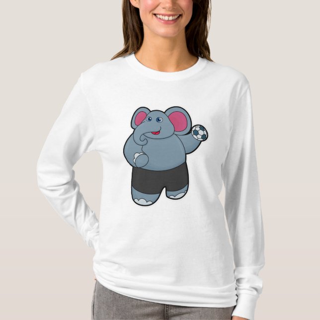 T-shirt Elephant comme joueur de handball avec Handball (Devant)