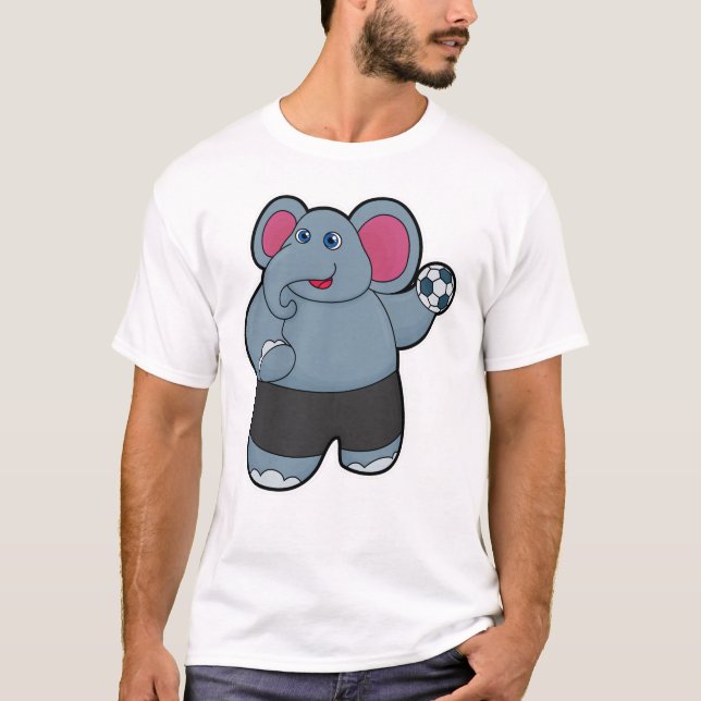 T-shirt Elephant comme joueur de handball avec Handball (Devant)