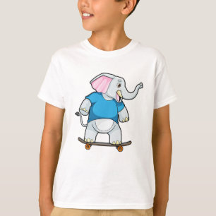 T-shirt Elephant comme patineur avec skateboard