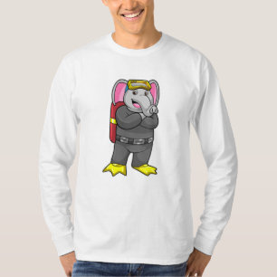 T-shirt Elephant comme plongeur avec lunettes de plongée