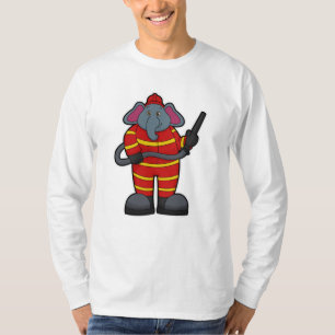 T-shirt Elephant comme pompier avec tuyau