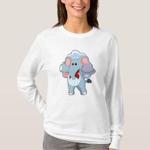 T-shirt Elephant comme serveur avec Plattre