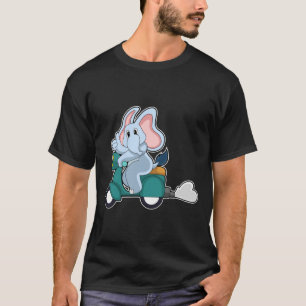 T-shirt Elephant comme vélo avec scooter