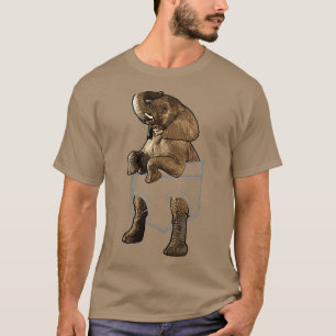 T-shirt Eléphant cool Pour Hommes Femmes Pocket Animaux Sa