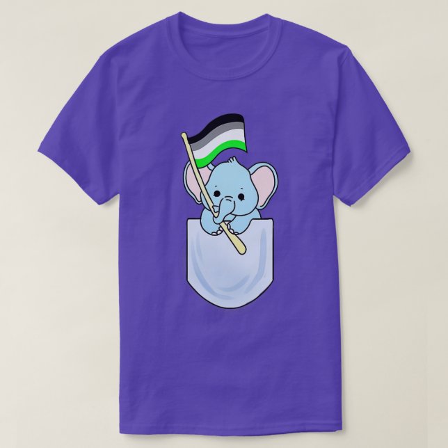 T-shirt Eléphant dans la pochette Agender Pride (Design devant)