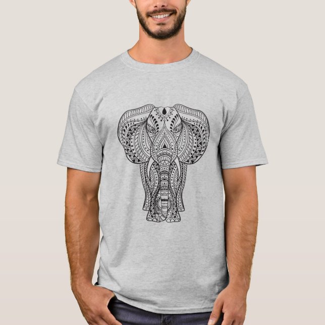 T-shirt Éléphant d'Asie ethnique (Devant)